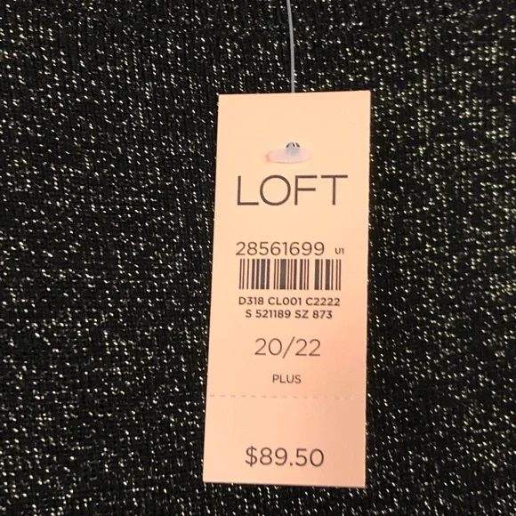 LOFT Plus Shimmering Black Sweater Dress size 20/22 NWT - Picture 15 of 16